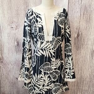 CK Calvin Klein Swim Navy Palm Patterned Cover Up Size Med